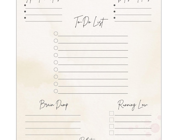 Featured listing image: Weekly Focus Planner Printable | Minimal Weekly To-Do List | Brain Dump & Priorities | Neutral PDF