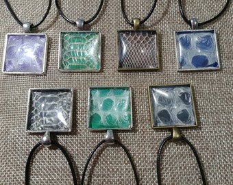 1" Square Snake Shed Pendant with 20" Cord