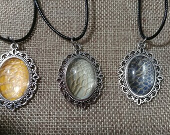 1" Oval Snake Shed Necklace with 20" cord #5