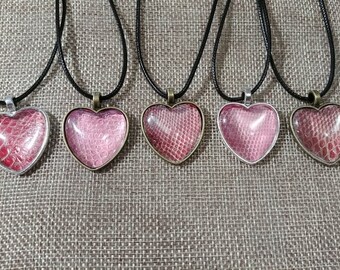 25mm Snake Shed Heart Pendant with 20" cord #2