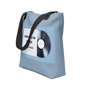 Brooklyn Vibes blue vinyl record cover Tote Bag, handbag