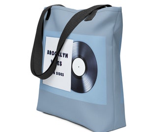 Brooklyn Vibes blue vinyl record cover Tote Bag, handbag