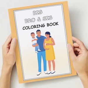 Big Brother & Sister Coloring Book // Printable New Baby Arrival Activity for Kids// Instant Download