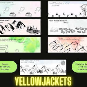 Yellowjackets tv-show bladwijzers - met citaten van zeven hoofdpersonen
