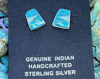 長さ10.5インチの手作りターコイズインレイネイティブアメリカンナバホ