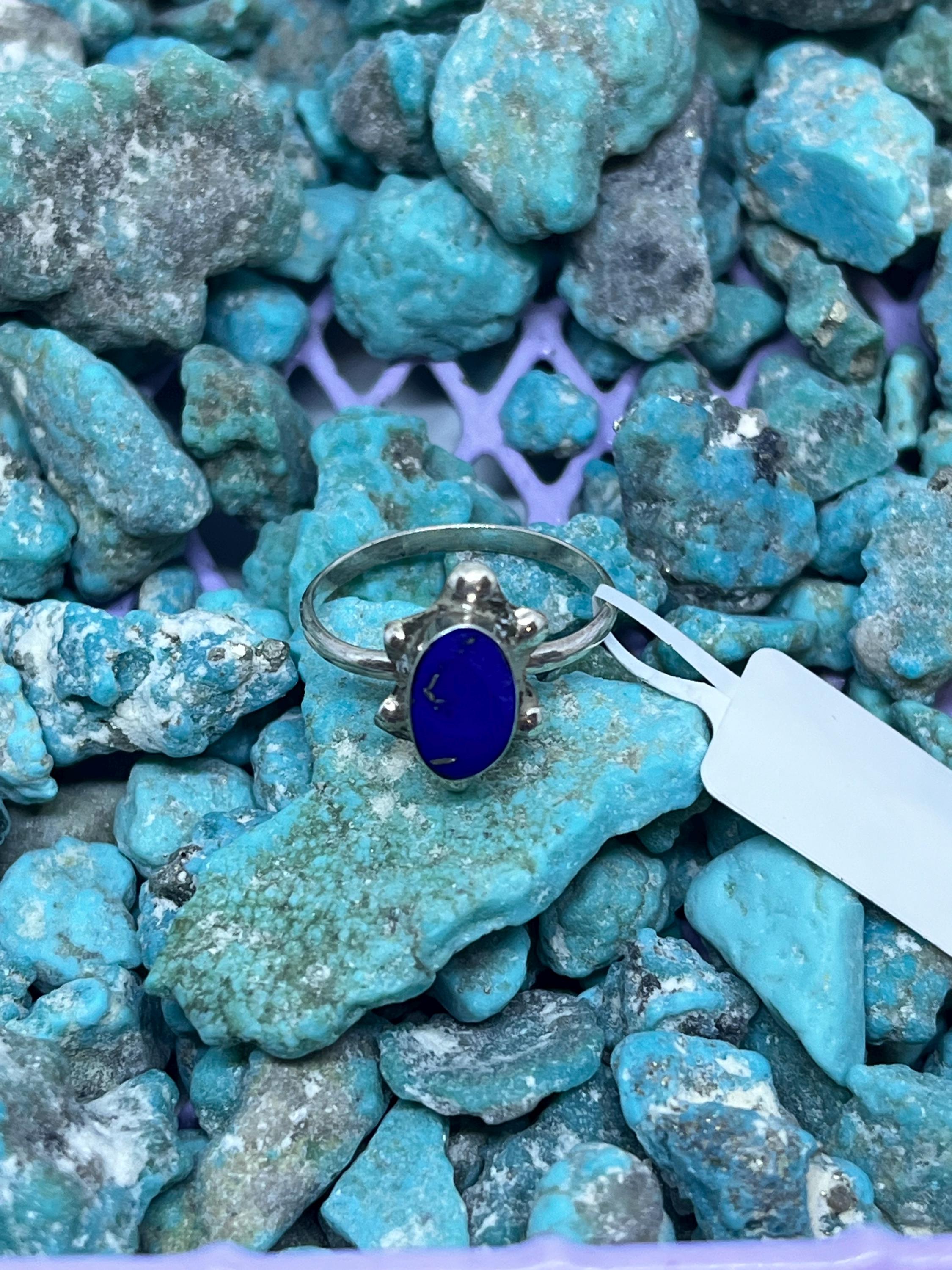 Size4.5us Handmade Blue Lapis Turtle Native American Style