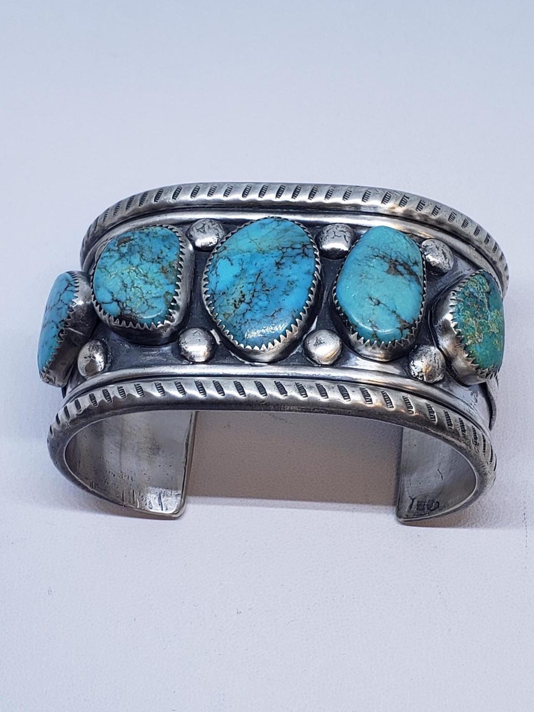 42x68mm Handmade Native Navajo Style Unique Turquoise Cluster