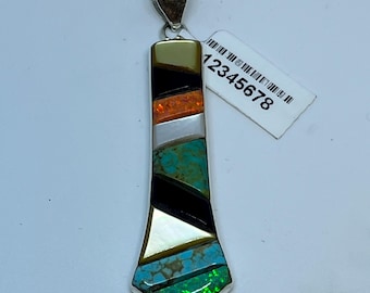 長さ10.5インチの手作りターコイズインレイネイティブアメリカンナバホ