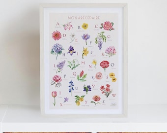 Póster ABC de flores