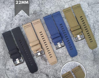 Correa de reloj militar de nailon con cierre rápido – 20 mm 22 mm Correa de repuesto 120/80 mm