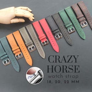 Leather Watch Strap – Crazy Horse Leather – Quick-Release Spring Bars