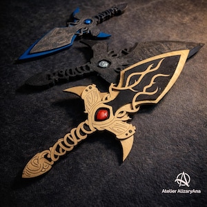 Fantasy Dagger | Laser Cut Sword File | SVG DXF PNG | Cosplay Weapon Pattern