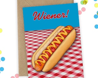 Funny Rude Wiener Hotdog Card