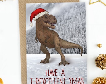 Funny T-Rex Christmas Card