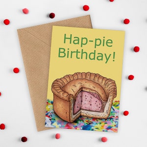 Hap-pie Birthday Funny Pork Pie Birthday Card