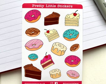 Cakes and Doughnuts Glossy Pretty Little Stickers