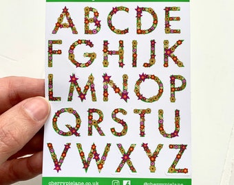 Floral Alphabet Glossy Pretty Little Stickers
