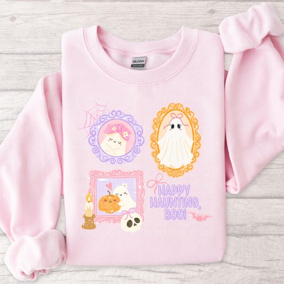 Coquette Ghost PNG: Pastel Halloween Shirt & Sticker Design (Digital Download)