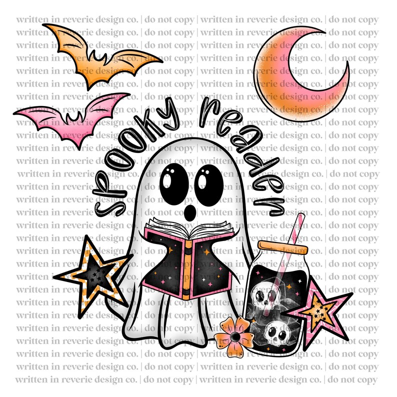 Spooky Reader PNG | Black & White Text Options! image 2