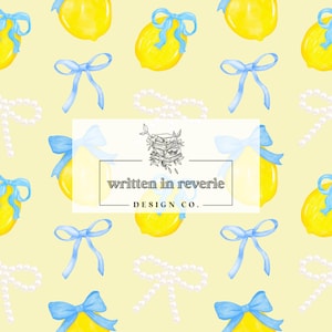 Coquette Bow Lemons Seamless Pattern