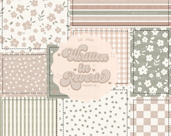 Muted Boho Patchwork | Seamless Pattern Digital Paper (300 DPI PNG)