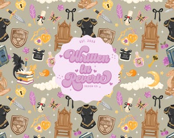 Romantasy Dragon Seamless Pattern: Fourth Wing Inspired (PNG Digital Download 12x12 in