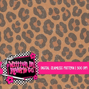 Distressed Brown Leopard Seamless, Digital Paper, Surface Pattern (300 DPI, Digital Download)