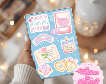 Inserto de collage de pegatinas de Hockey Romance / Inserto para Kindle imprimible digitalmente / ¡Varios tamaños!