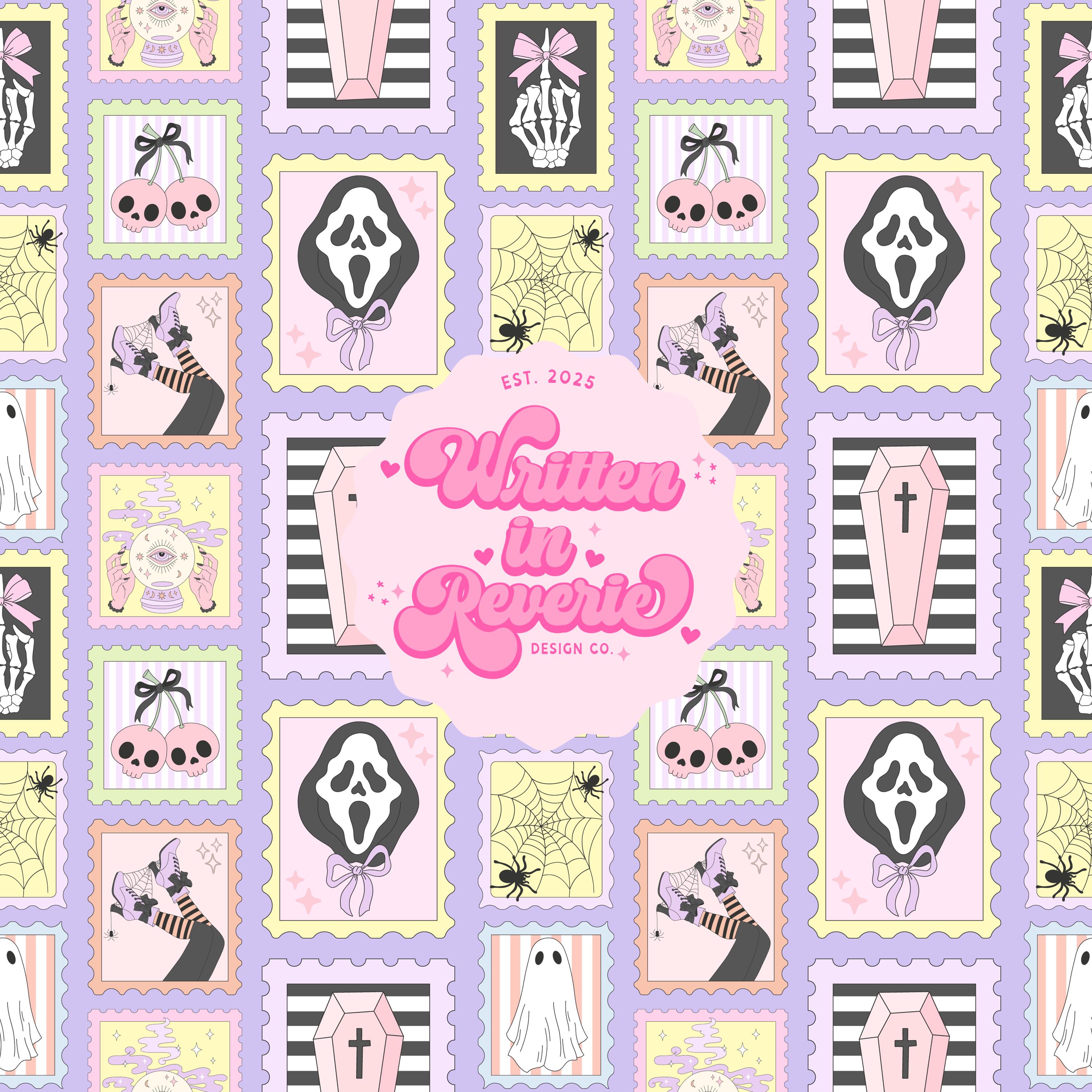Pastel Goth Halloween Seamless Pattern | Spooky PNG (digital Download ...