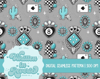 Türkises Musterdesign: Digitales Papier zum Basteln (PNG, 300 DPI) (Digitaler Download)