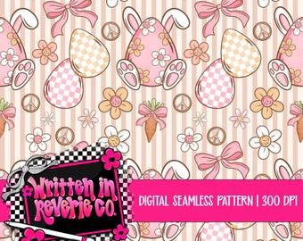 Patrón sin costuras de conejito de Pascua pastel: descarga digital, 300 DPI