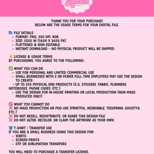 a list of usage terms for a digital file, including details about the file size, resolution, and distribution. The text is written in a clear and concise manner, and it is not overly descriptive or redundant.