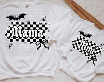 Spooky Checkered Mama PNG | Matching Mini Design Available!