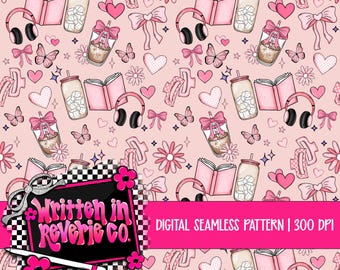 Rosa, kokette Bücher und Bögen, Muster (Digital Download, 300 DPI)