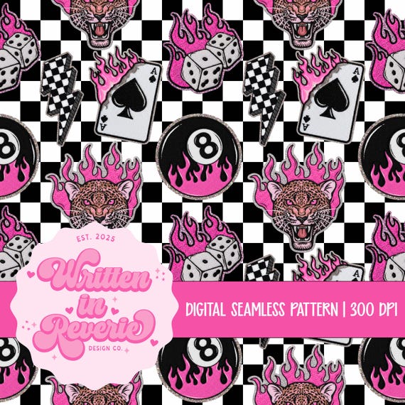 Checkered Trendy Chenille Patches Seamless Pattern: PNG, 300 DPI (Digital Download)