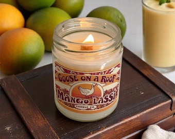 Mango Lassi Scented Candle: Fruity Tropical Coconut Apricot Wax
