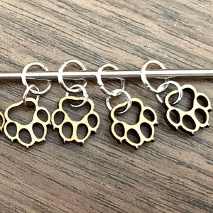 Knitting Stitch Markers Cat Paw or Dog Paw, Laser Cut Cat Paw