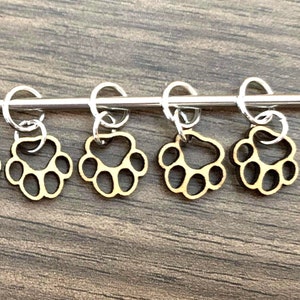 Knitting Stitch Markers Cat Paw or Dog Paw, Laser Cut Dog Paw