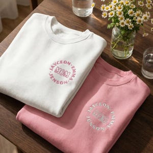 Embroidered Mama Sweatshirt With Custom Kids Names, Mother's Day Jumper