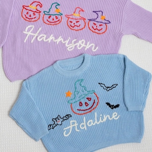 Personalized Baby Halloween Sweater: Custom Name, Soft & Cozy