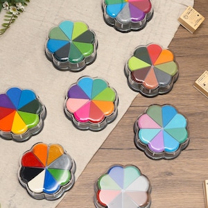 8-kleuren stempelkussenset, stempelkussen, sneldrogend/op waterbasis, perfect voor gedetailleerd stempelen en knutselen, kleurverloop stempelkussen, knutselgereedschap voor kinderen