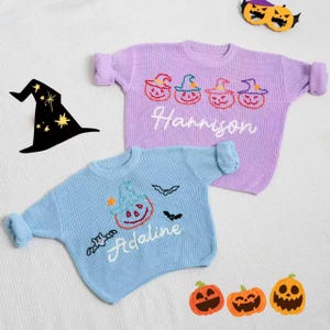 Personalized Baby Halloween Sweater: Custom Name, Soft & Cozy