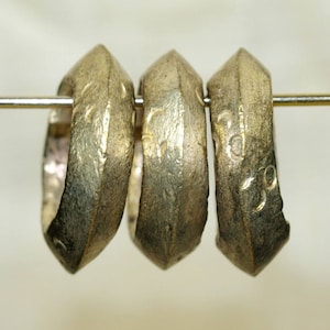 Set of Three Traditional Hair Rings from Ethiopia with Silver finish, MET1014