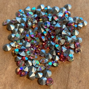 Swarovski 2-4mm Diamond-Cut Rose AB Rhinestones, 1960&#39;s.