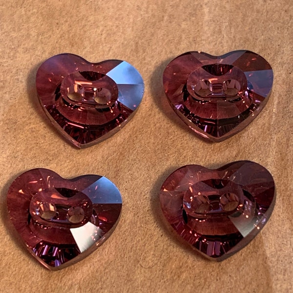 Swarovski Crystal Heart Buttons