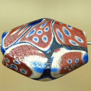 Fabulous Red, White and Blue Millefiori Beads; Venetian-Made from the early 1900s. GTB918