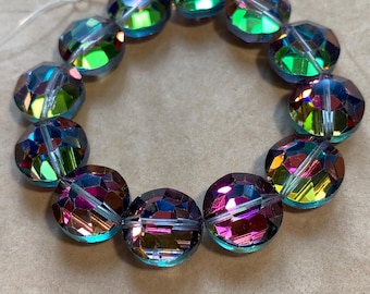 Swarovski 12 mm facettierte Linsen, Vitrail Medium