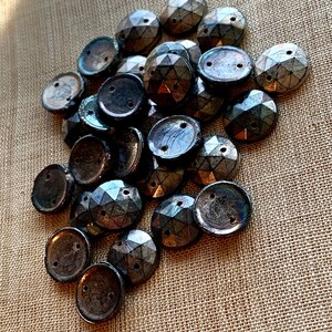 Antique Czech Glass Nailhead Sew-Ons, Metallic