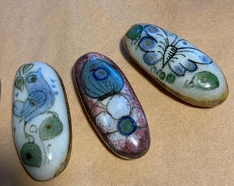 Vintage Porcelain Pendants, Mexico 1960's