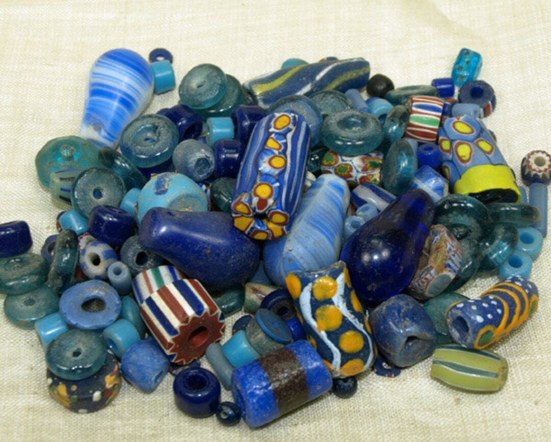 Grab Bag of Great Glass Trade Beads - BLUES! GTB971 - Etsy